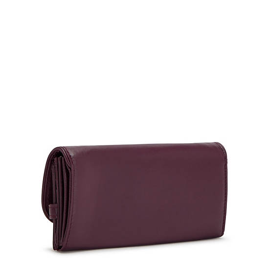 Portefeuilles Kipling Money Land Metallic Snap Wallet Bordeaux | FR 1037QM